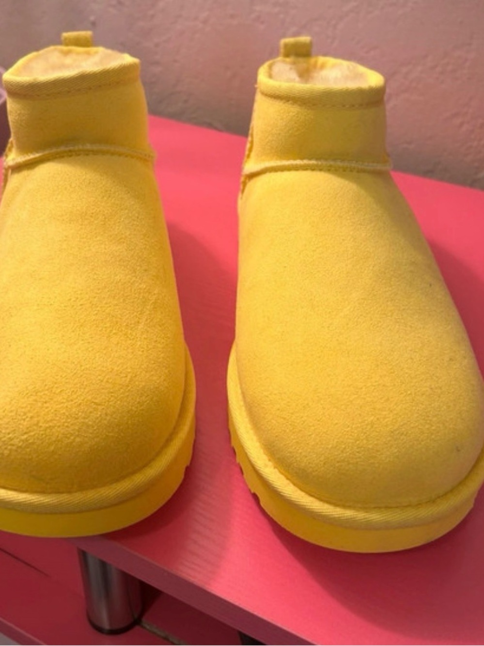 UGG Bright Yellow Kids Slip-On Ankle Boots - Picture 3 of 5